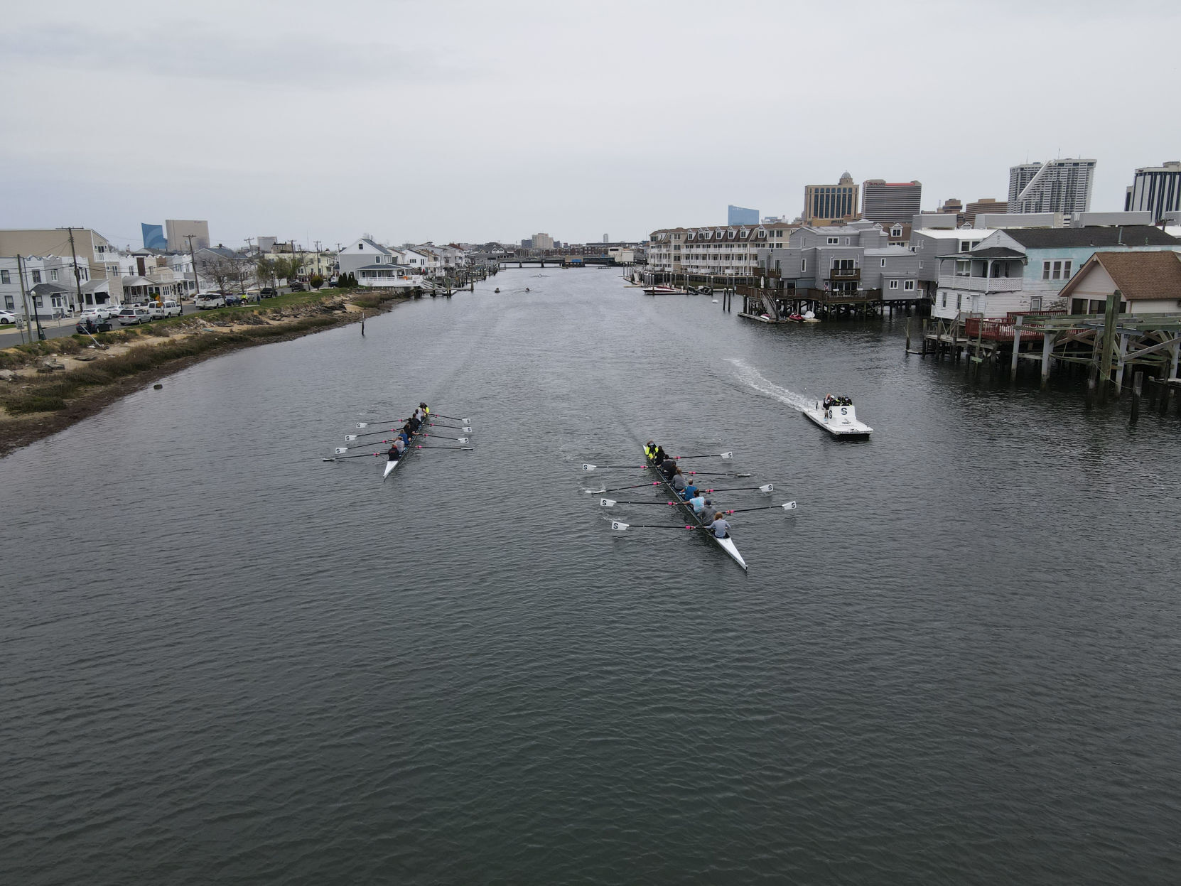 Drone footage of Atlantic City's Inside Thorofare